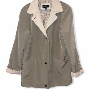 Braetan Khaki and Cream Women's Single-Breasted Coat